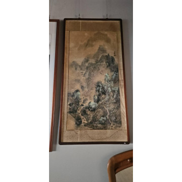 書法字畫畫框(山水)-直式水墨畫 (現況)