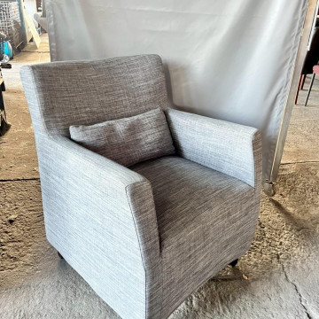 灰色布面木製沙發1人