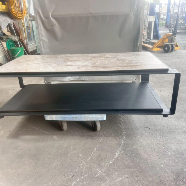 大理石桌面鐵製長方形矮桌