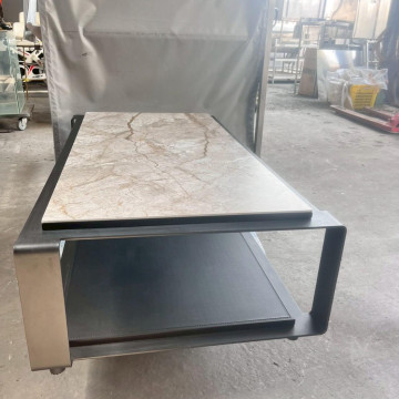 大理石桌面鐵製長方形矮桌