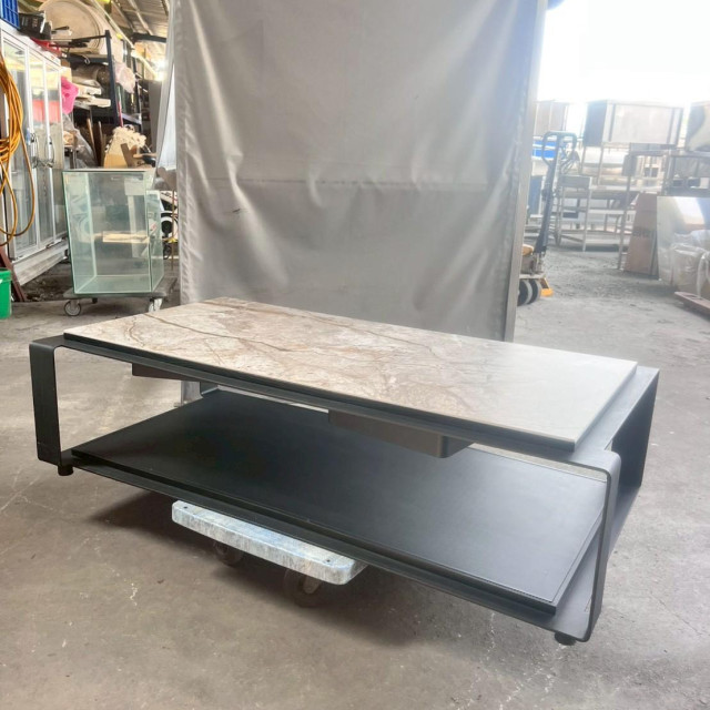 大理石桌面鐵製長方形矮桌