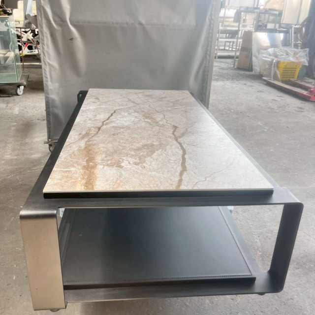 大理石桌面鐵製長方形矮桌