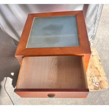 玻璃面木製方形矮桌
