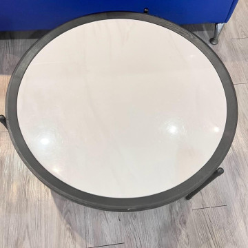 圓形大理石面鐵製矮桌