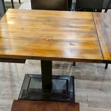 桌面可延伸方形木餐桌