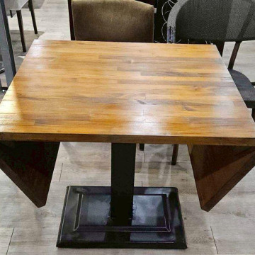 桌面可延伸方形木餐桌