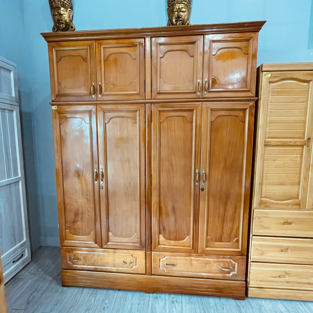 木製衣櫃4合1組合式 衣櫃 組合衣櫃 收納櫃 衣物櫃 多功能衣櫃