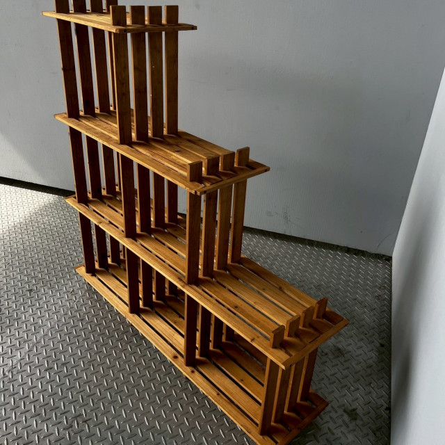 斜九格架木製 書架 書櫃 展示架 收納架 木製格架