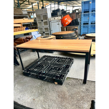 木面鐵製長餐桌 長桌 餐桌