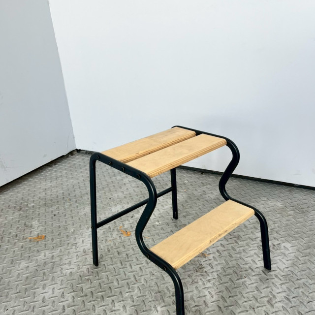 椅凳木面鐵製梯 工業風椅凳 吧台椅 梯形椅 凳子 鐵木結合款