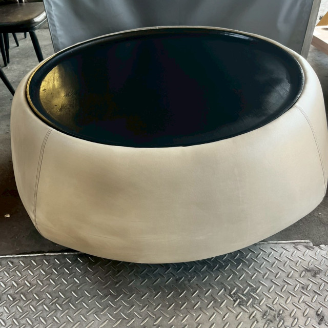 皮面塑製矮桌圓 圓形小茶几 塑製矮桌 造型小桌