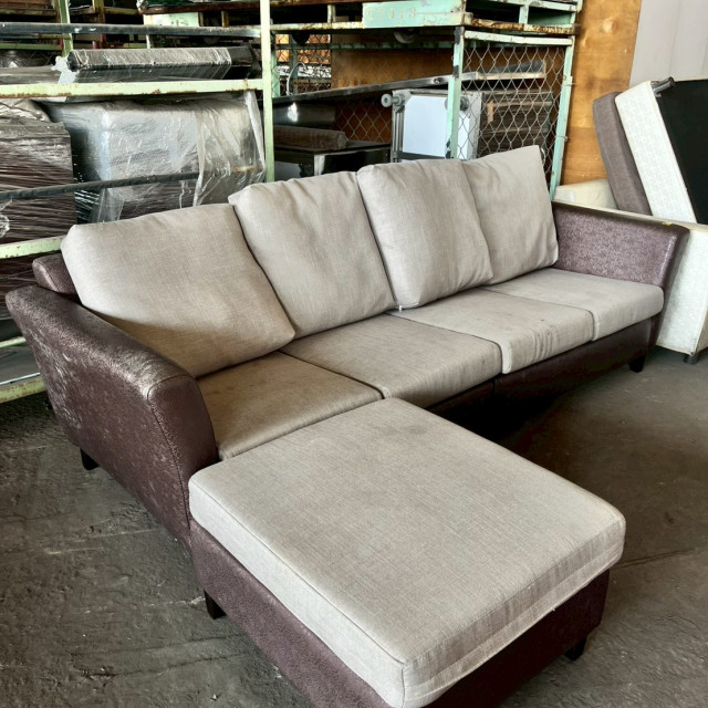 皮面木製沙發4人 客廳皮沙發