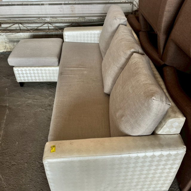 皮面木製沙發3人 三人皮沙發 實木皮沙發 工業風沙發