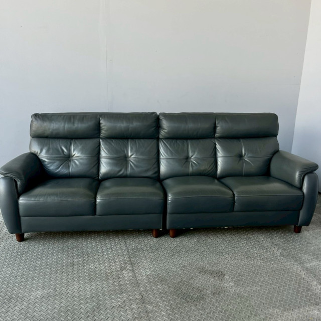 皮面木製沙發4人 四人座沙發 客廳沙發