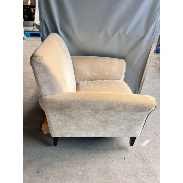 布面木製沙發1人 單人布沙發木框架 民宿沙發椅 質樸木椅