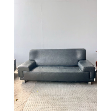 皮面鐵製沙發3人 三人座皮沙發 鐵藝長椅 商用沙發