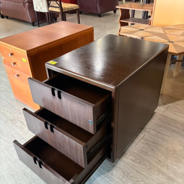 木製3抽活動櫃 移動式文件櫃 收納櫃