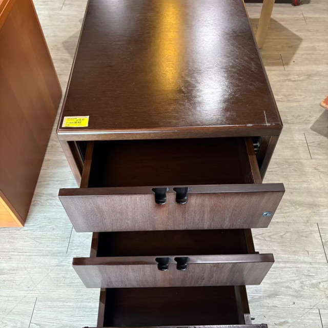 木製3抽活動櫃 移動式文件櫃 收納櫃