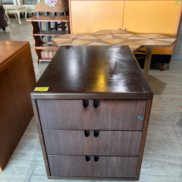 木製3抽活動櫃 移動式文件櫃 收納櫃