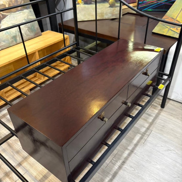 長型木櫃-3抽紅咖啡 收納櫃 置物櫃 木櫃