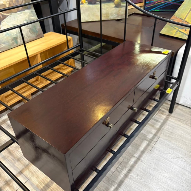 長型木櫃-3抽紅咖啡 收納櫃 置物櫃 木櫃