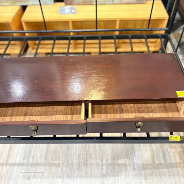 長型木櫃-3抽紅咖啡 收納櫃 置物櫃 木櫃