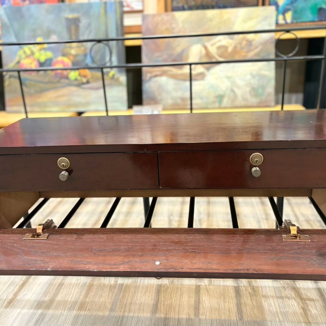 長型木櫃-3抽紅咖啡 收納櫃 置物櫃 木櫃