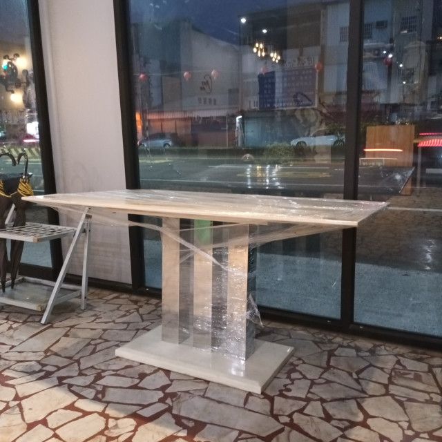 造型長桌(人造石桌面 鐵腳)