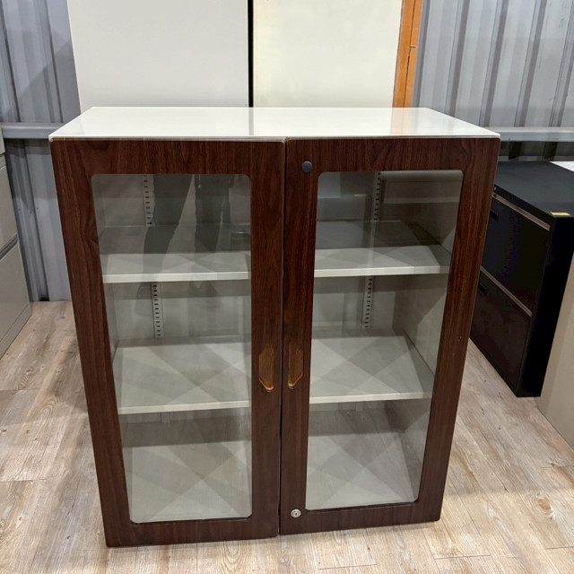 OA辦公鐵櫃2門對開 玻璃門 三層 鐵櫃 收納櫃 文件櫃 展示櫃