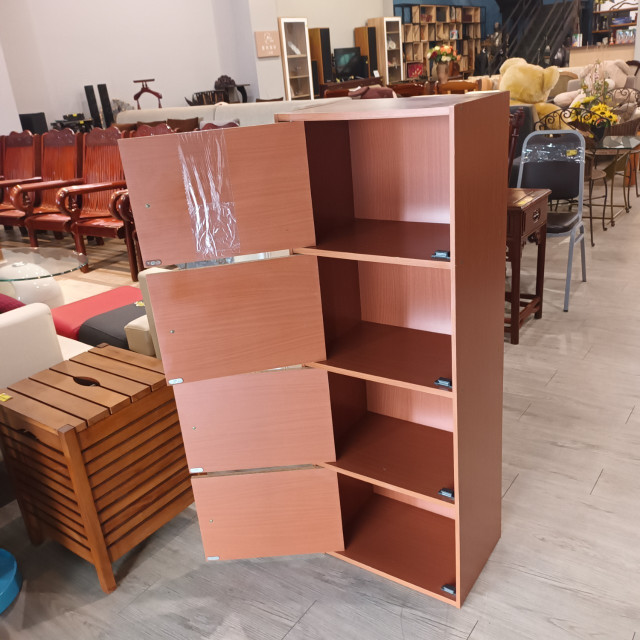 木櫃4格 附門書櫃