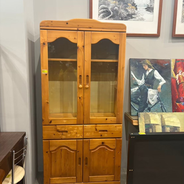 木製書櫃 雙門對開2抽 木櫃 書櫃 收納櫃