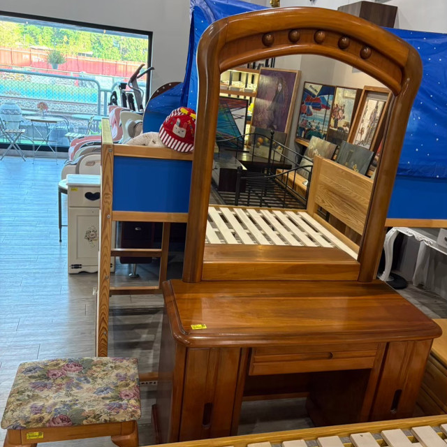 梳妝桌椅組木製 化妝桌 化妝椅 收納桌椅