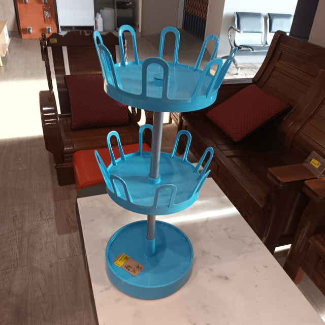 旋轉拖鞋架2層塑膠 拖鞋架 鞋架 置鞋架 收納架 旋轉鞋架