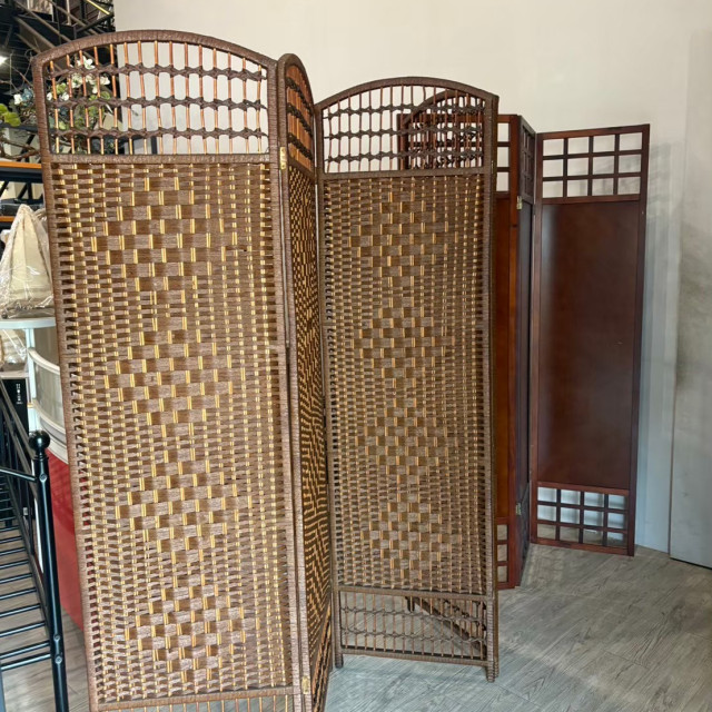 屏風藤編 藤編隔間屏風 裝飾屏風 玄關隔板