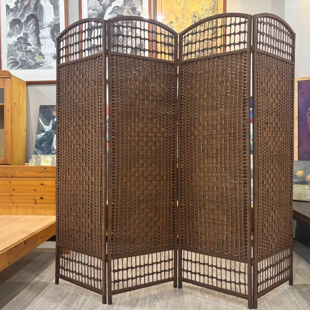 屏風藤編 藤編隔間屏風 裝飾屏風 玄關隔板