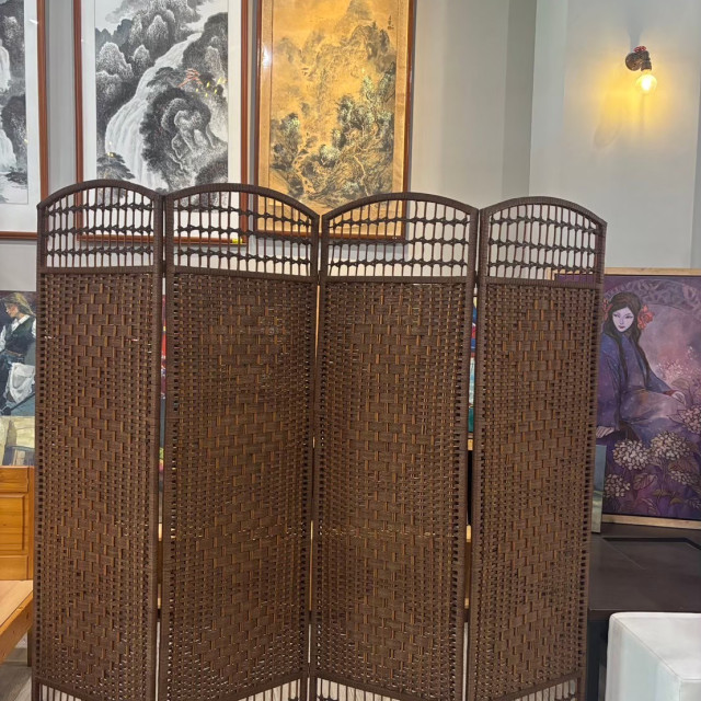 屏風藤編 藤編隔間屏風 裝飾屏風 玄關隔板